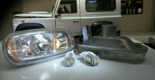 Land Rover Defender TD5 TDCi D2 Crystal Clear LED Wing Repeater Indicator Lights