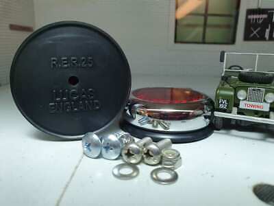 Land Rover Reflectors x2 Lucas RER25 Chrome OEM Genuine Series 1 2 2a