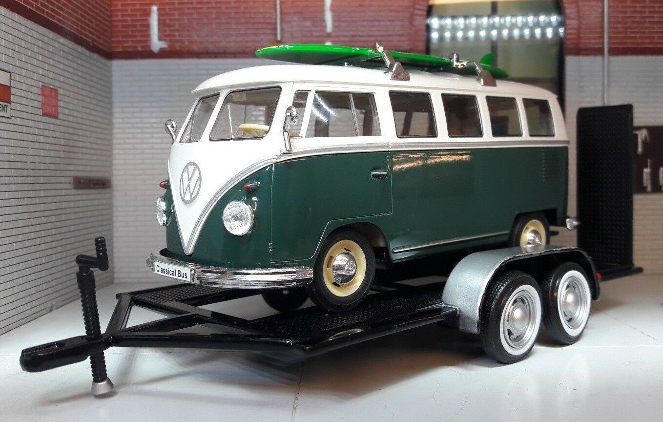 1:24 Car Trailer Transporter Recovery G Scale Display Diecast Detailed Model