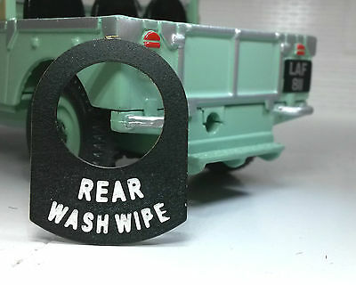 Land Rover Series 1 2 2a 2b Metal Switch Tag "Rear Wash Wipe".