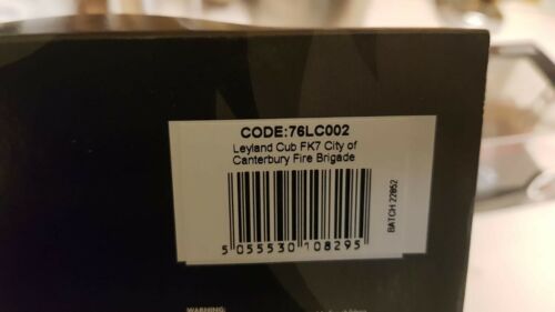 Leyland Cub FK7 Canterbury Fire Engine Classic Oxford Diecast 1:76