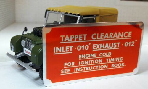 Land Rover Series 1 Rocker Cover Tappet Information Plate 213245
