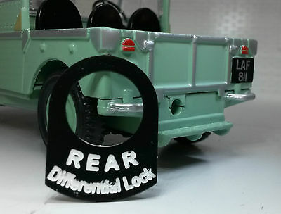 Land Rover Series 1 2 2a 3 Metal Switch Tag "Rear Differential Lock"