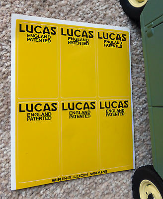 Lucas England Patented Wiring Loom Wrap Label Decals Land Rover Series 1 2 2a 3