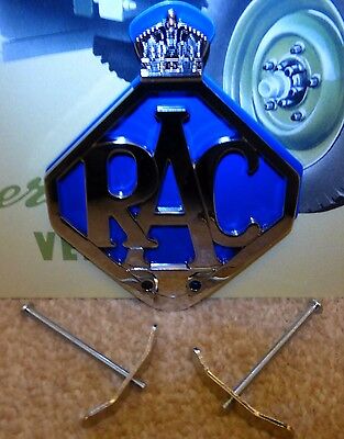 Badge et fixations de calandre en métal pour panneau avant de voiture classique RAC