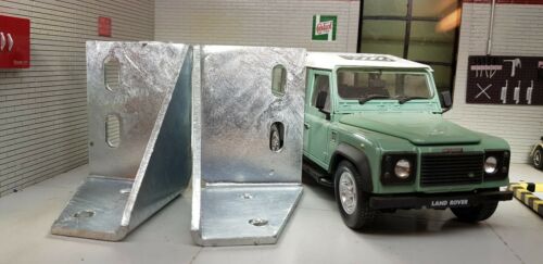 2x Galvanised Sill Mounting Brackets Land Rover Defender 110 LWB Station Wagon