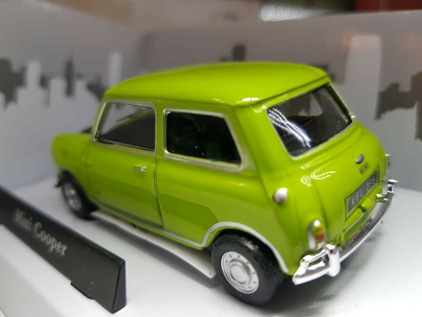 Mr Bean Mini Cooper Mk1 grün, Maßstab 1:43, British Leyland 1977 Druckgussauto BNIB