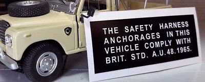 Classic Mini Austin Triumph Britax Armaturenbrett-Sicherheitsgurt-Compliance-Aufkleber