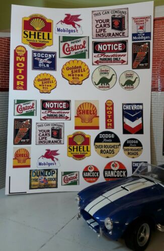 G LGB Eisenbahn-Layout im Maßstab 1:24, Diorama, Vintage-Garage, Werbung, Hinweisschilder