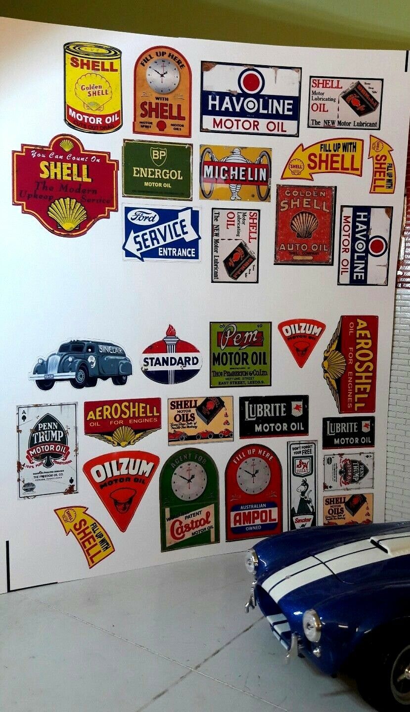 G LGB 1:24 Scale Vintage Garage Adverts Early 1920s Signs Railway Layout Diorama