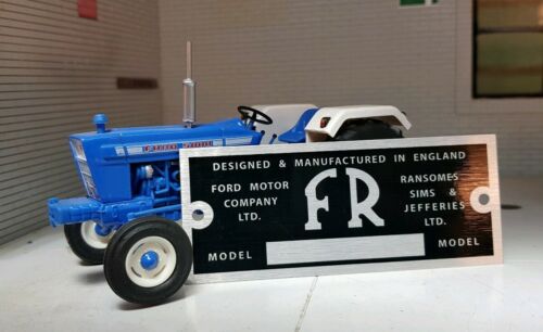 Ford FR Ransomes Sims Reversible Plough ID Identification Metal Chassis Plate