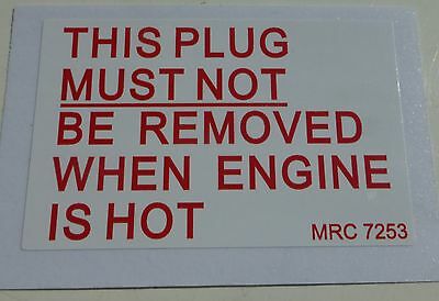 Land Rover Defender 90 110 TDi Radiator Decal Label Badge Information MRC7253