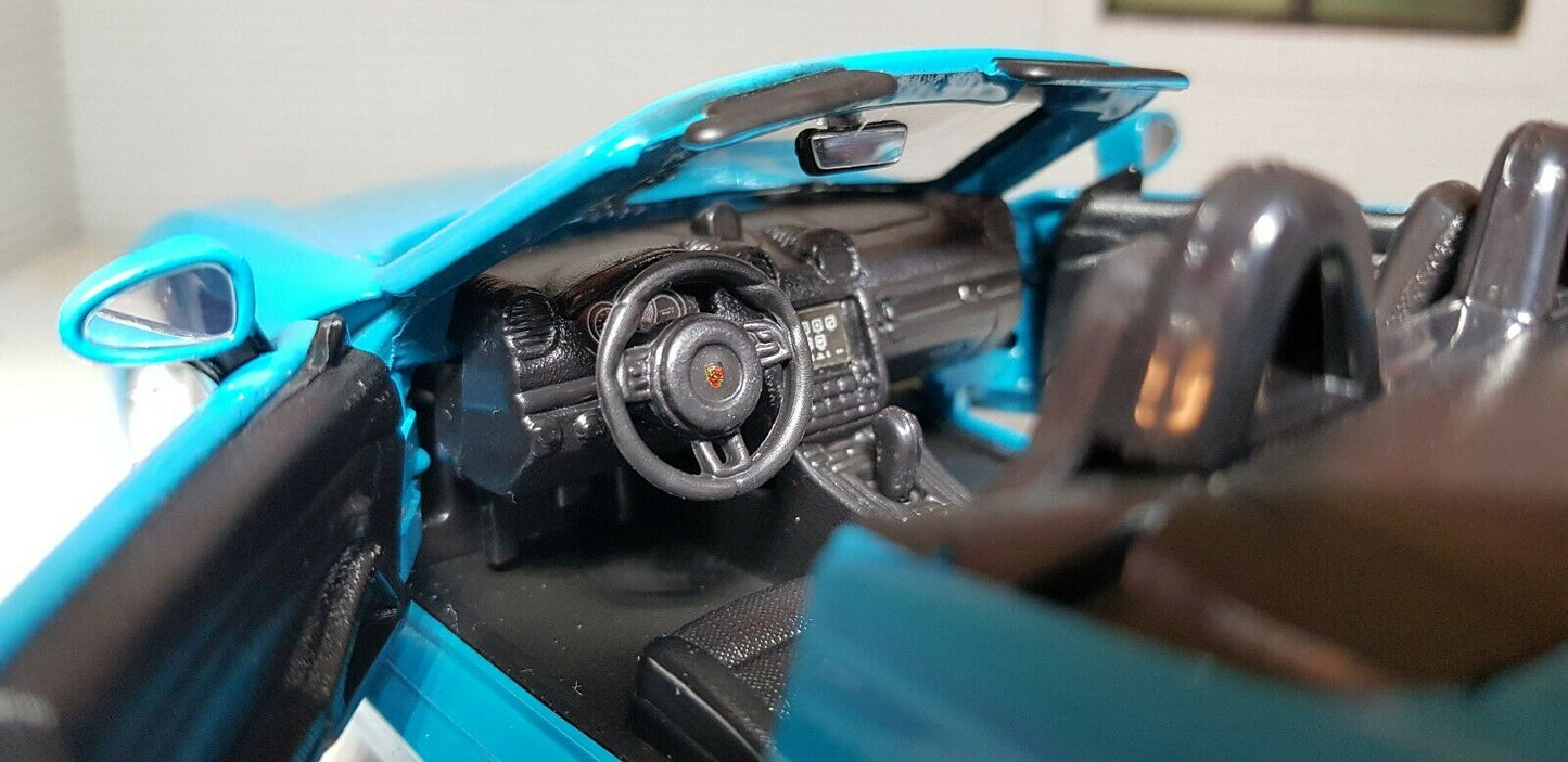 Porsche 718 Boxster Cabriolet Bleu 21078 Bburago 1:24
