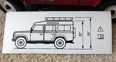 Land Rover Defender 90 110 Brownchurch Dachträger Fahrzeughöhenaufkleber BTR6337
