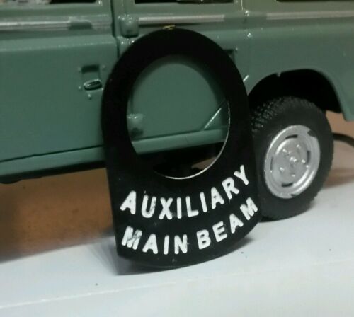 Land Rover Series 1 2 2a 2 3 Metal Switch Tag "Auxiliary Main Beam"