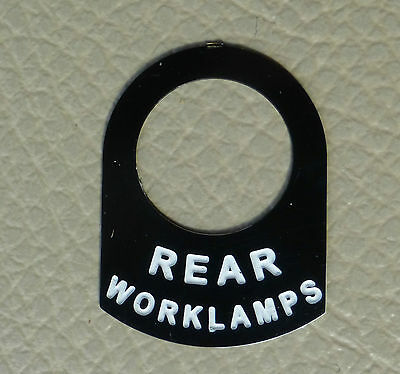 Land Rover Series 1 2 2a 2b Metal Switch Tag "Rear Worklamps"