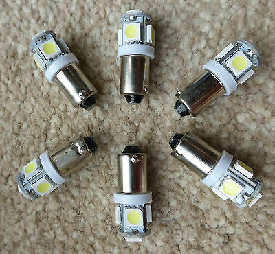 Ford Zodiac MCC BA9s 643 Dash Instrument Panel LED Light bulbs x6 12v 2.2w