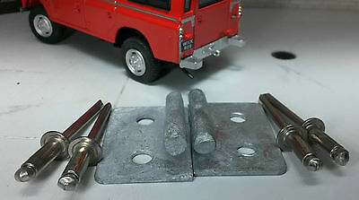 Land Rover Serie 2 2a 3 Canvas-Seil verzinkter Haken x2 330578 Aluminiumnieten