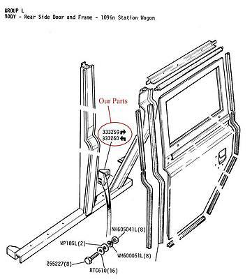 Supports de seuil galvanisés 333259 333260 Land Rover série 2 2A 3 109 Station Wagon