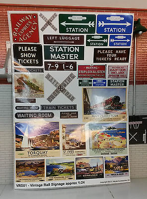G LGB 1:24 Scale Vintage Station Adverts Notices Signs Railway Layout Diorama