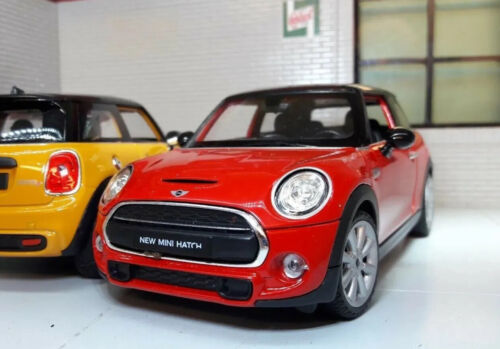 1:24 Mini Cooper One Hatch 2014 Roter BMW Welly, sehr detailliertes Druckgussmodell