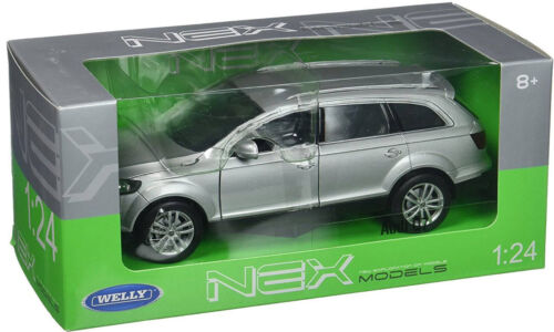 Audi Q7 Argent Échelle 1:24 4x4 V8 4.2 2007 Welly 4L Modèle moulé sous pression 22481