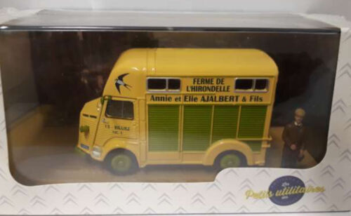 Citroen H-Typ mit Figur Französischer Farmer Viehtransporter Atlas 1:43