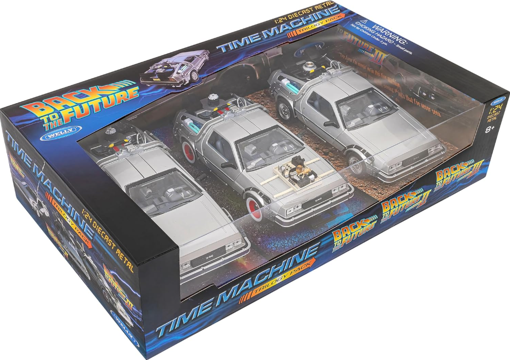 DeLorean Back to the Future Trilogy Set 224003 Welly 1:24