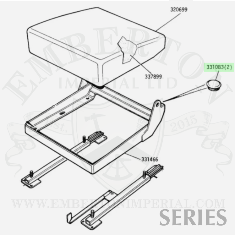 Land Rover Series 2 2a 3 Rubber Moving Seat Base Grommet Plugs 331083 x2