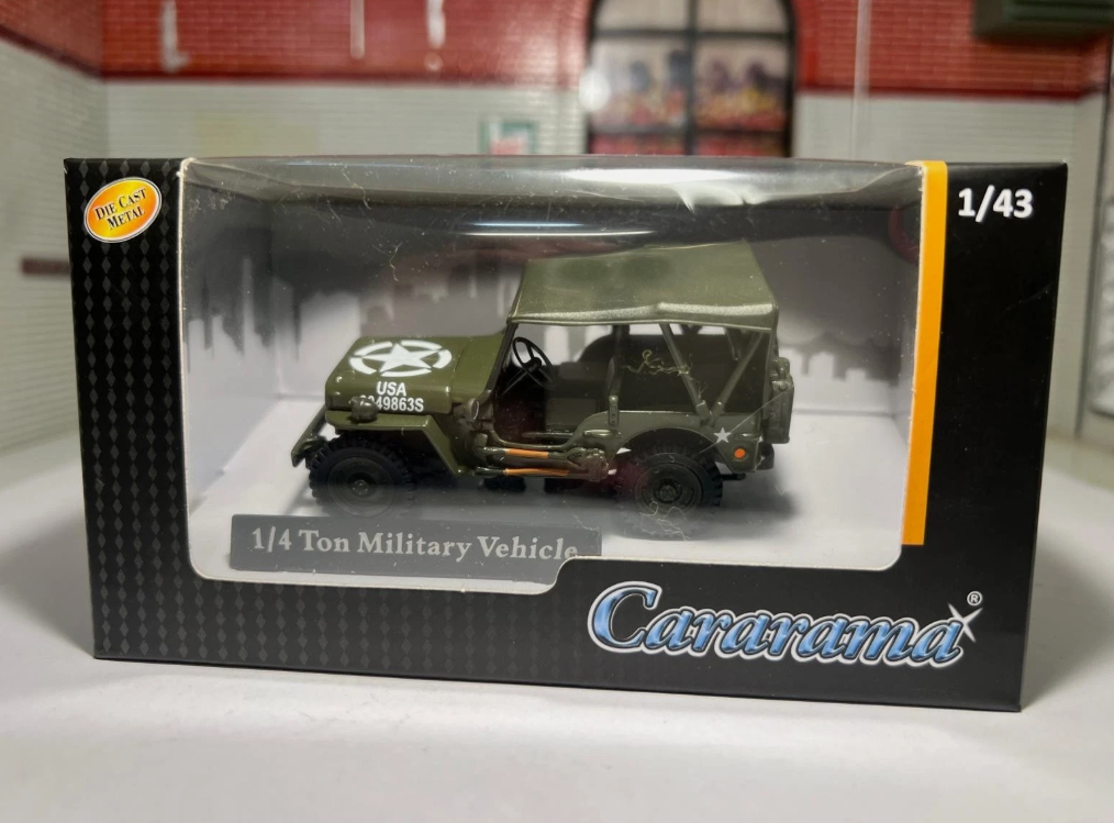 Willy's Jeep Soft Top Military Vehicle 4-91850 Cararama 1:43