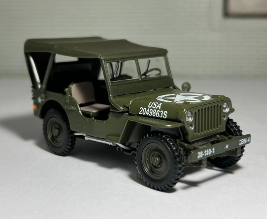 Willy's Jeep Soft Top Military Vehicle 4-91850 Cararama 1:43