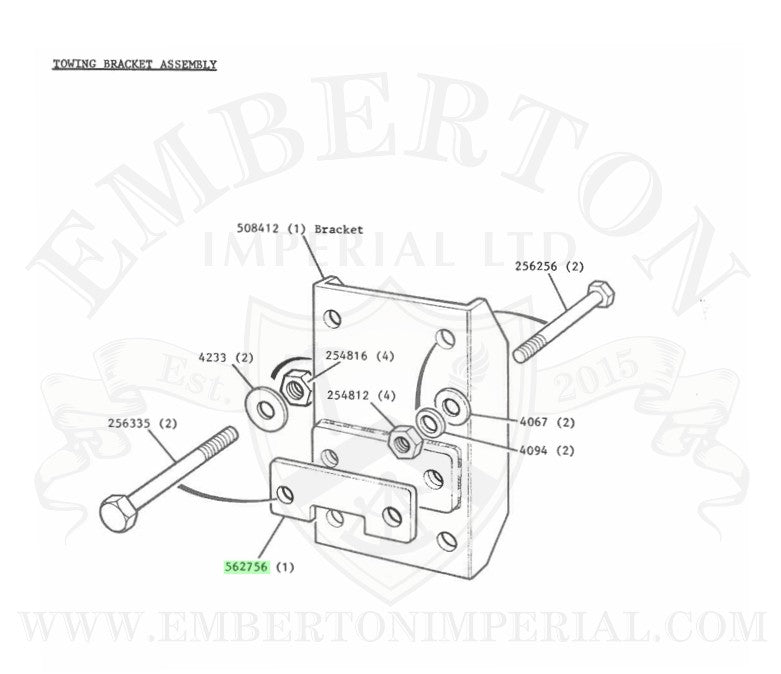 562726 Towing Bracket Spacer Plate