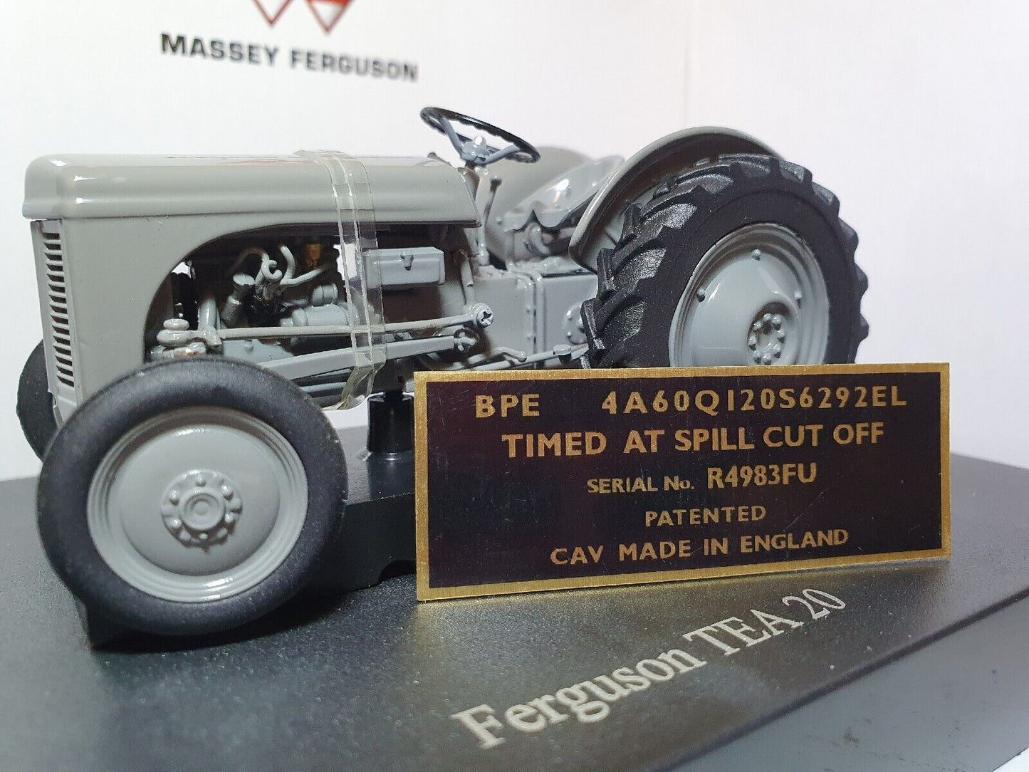 Standard Ferguson TE20 D TEF20 Tractor CAV Diesel Fuel Pump Injector ID Plate