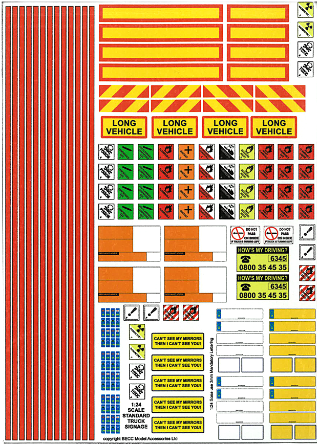 1:24 Modern HGV Truck Lorry Trailer Model Kit Decal Stickers Code 3 G ...
