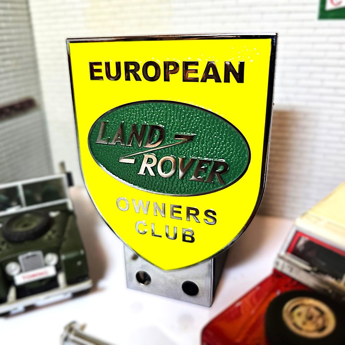Land Rover European Owners Club Grill Badge With Stainless Fixings