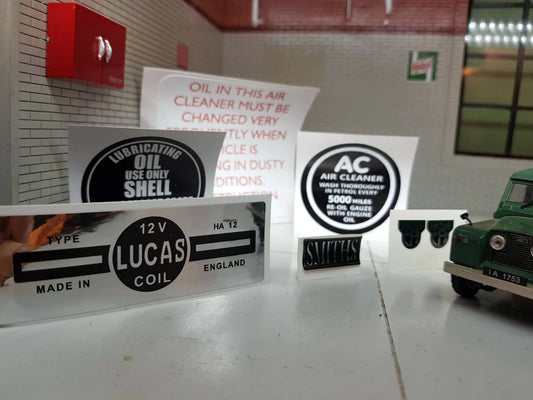 Land Rover Series 2 2a 88 109 Engine Bay & Heater Label Decal Sticker Set