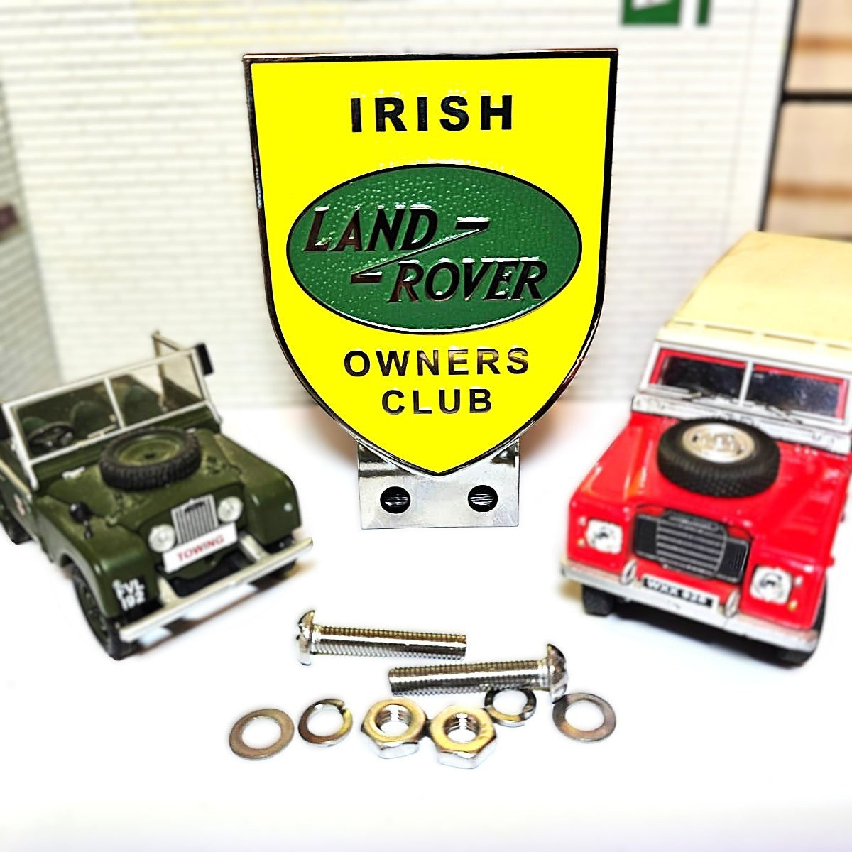 Land Rover Irish Owners Club Grill Badge With Stainless Fixings