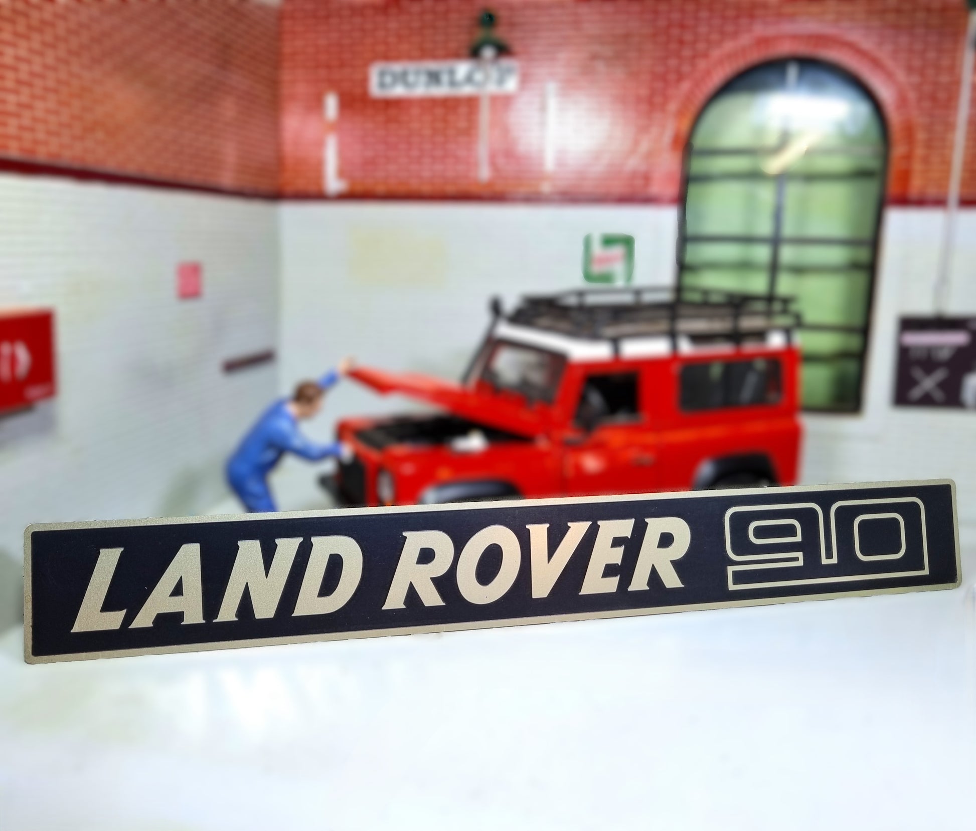 Land Rover 90 Defender Bonnet Badge on Etched Nickel MTC8305 