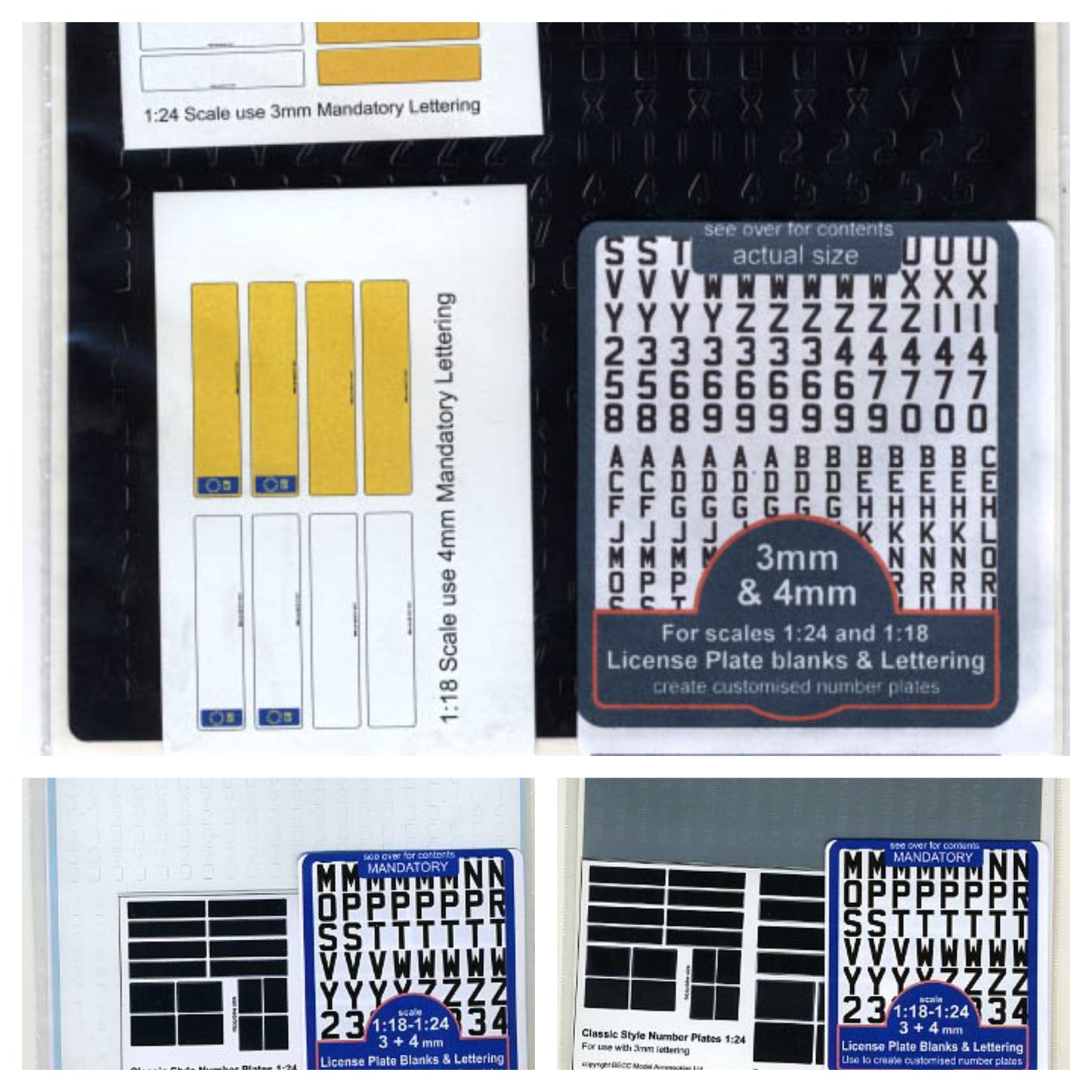 Model Number Plates Decal Set 1:24 & 1:18 (G / LGB Scale)