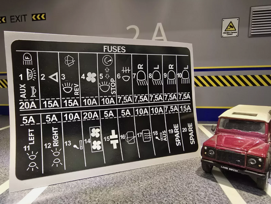 Land Rover Defender 200TDi PRC8245 Fuse Box Information Decal