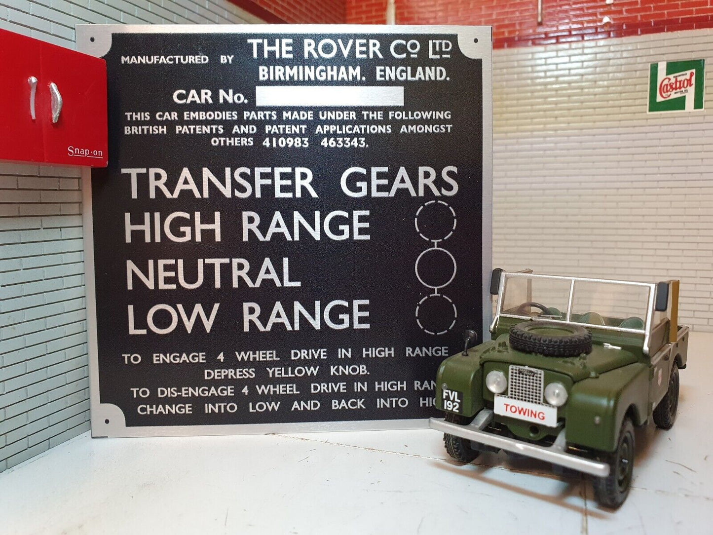 Land Rover Series 1 80" Bulkhead Transfer Box Info Plates (Variants Available)