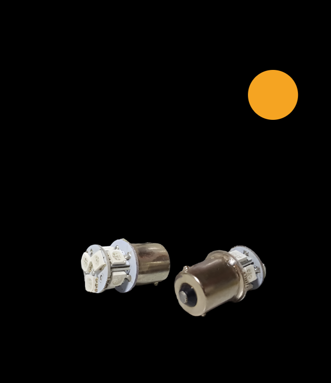 Amber LED BA15S indicator bulb x2