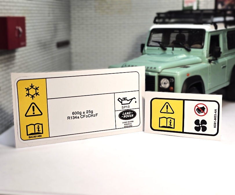 Land Rover Defender TDCI Fan Cowl Decal Set BAC501460 / 6G91-8653-AA