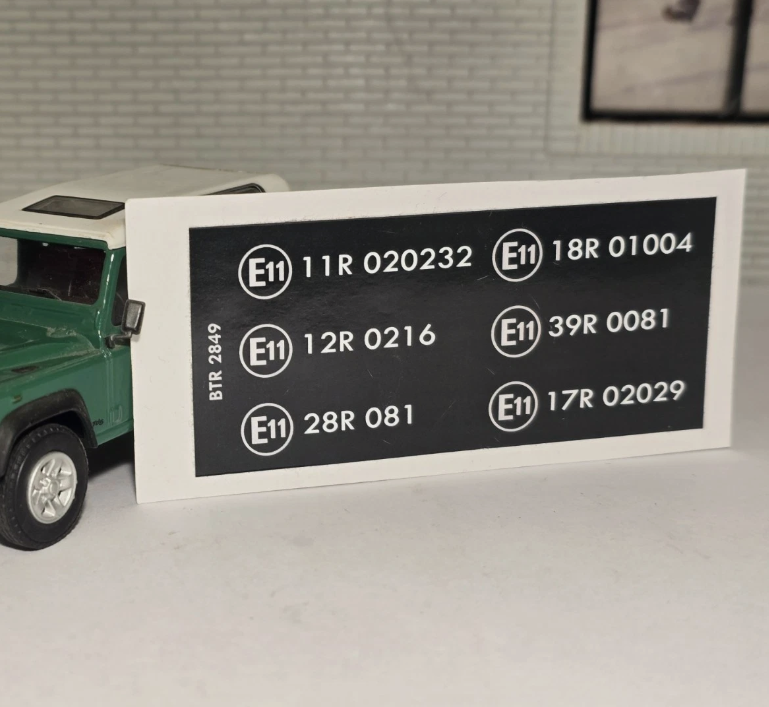 Land Rover Defender 90 110 200TDi E11 Compliance Decal Label BTR2849