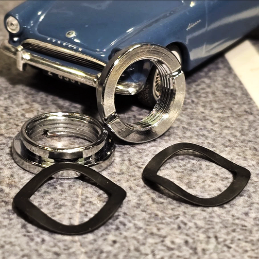 Lucas Sunbeam Alpine Wood Dash Stepped Bezel & Washer Set x2 for 57SA Toggle Switch