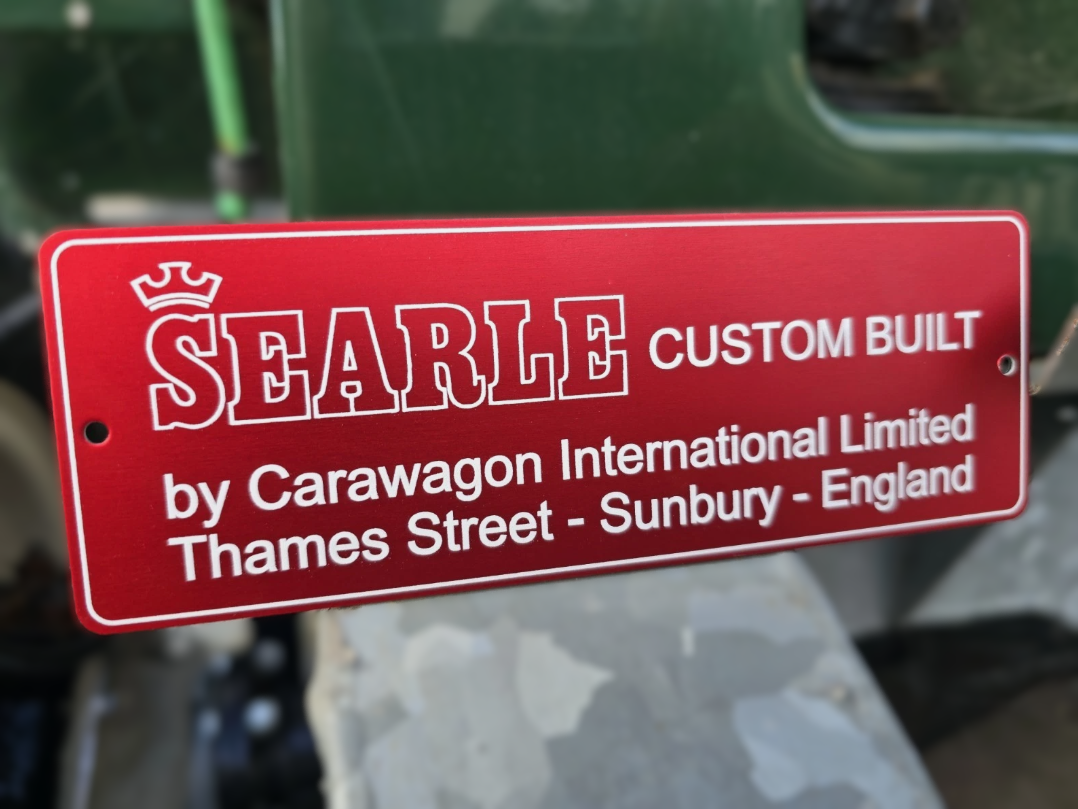 Land Rover Searle Carawagon Wing Plate Badge