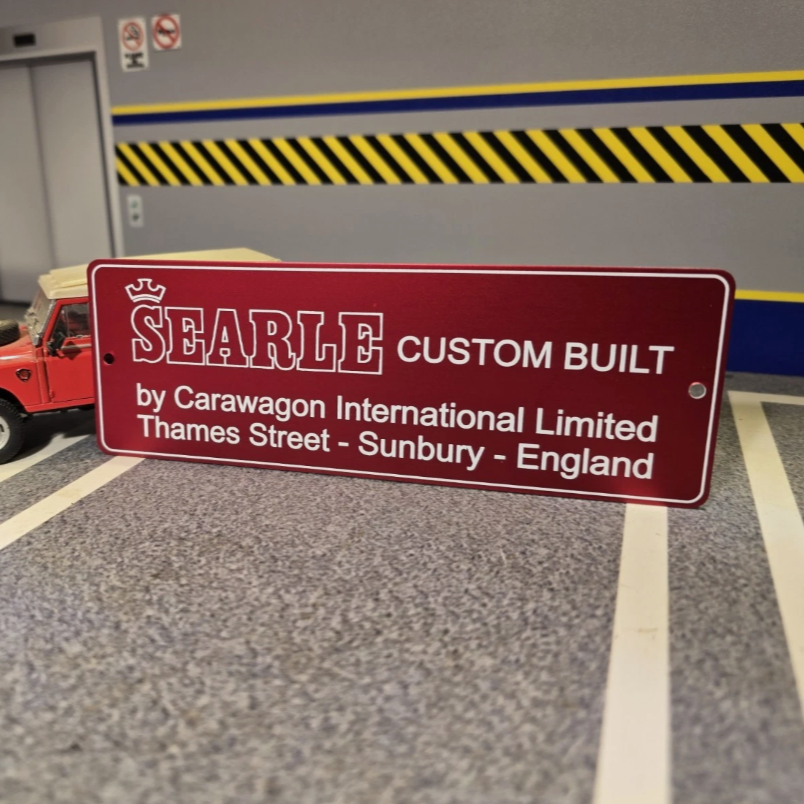 Land Rover Searle Carawagon Wing Plate Badge