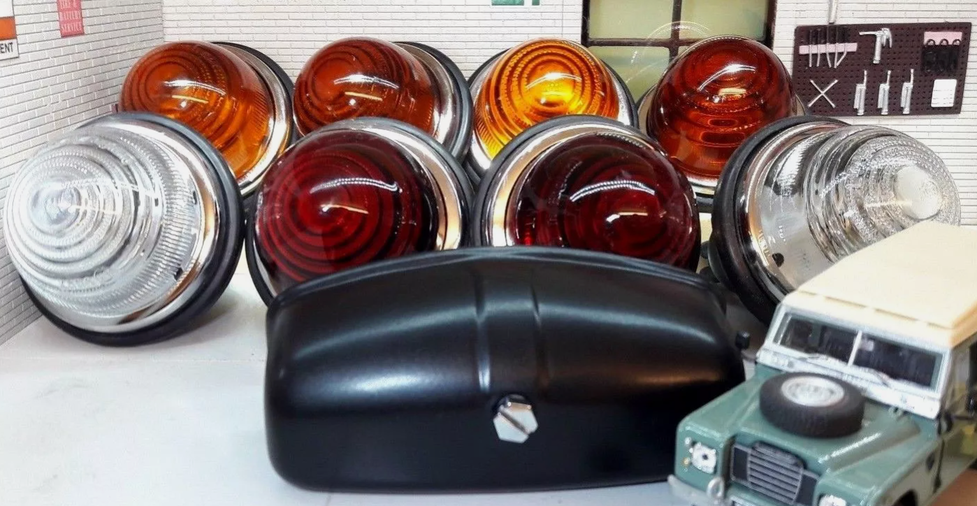 Land Rover Series 2 2a L594 Glass Lens External & Number Plate Lights Set