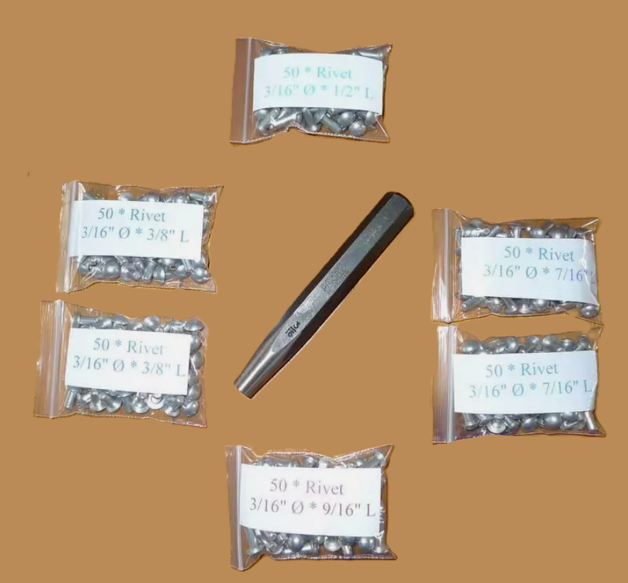 Land Rover Series 1 2 2a 3 80 86 88 107 109 Solid Round Rivet Set & To ...