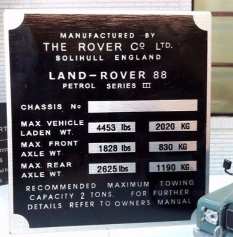 Land Rover Series 3 Gearbox/Transfer Box Bulkhead Chassis Plates 88 SWB (Variants Available)